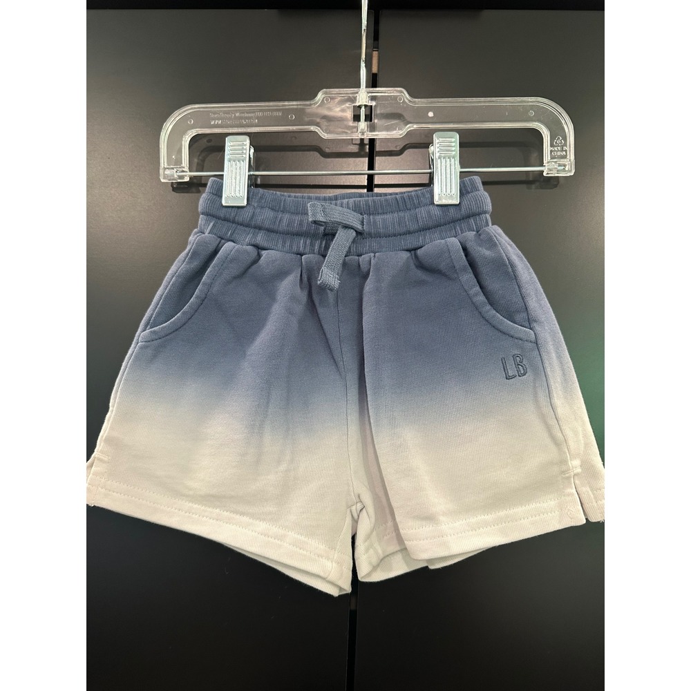 Little Bipsy Kids Blue Ombre Sweatshorts Cotton Drawstring Shorts 6-12M NWT